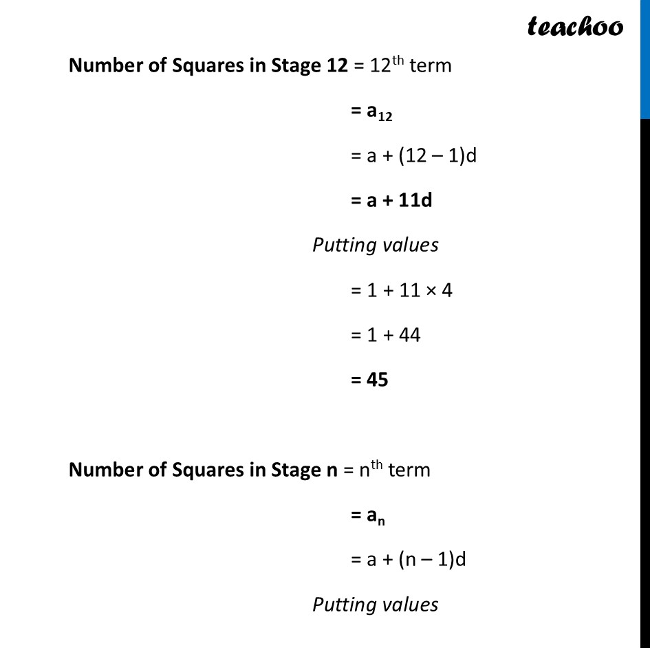 part 5 - Question 1 - Think & Reflect (Page 180) - Arithmetic Progressions - Chapter 8 - Predicting What Comes Next: Exploring Sequences & Progress - Maths Class 9