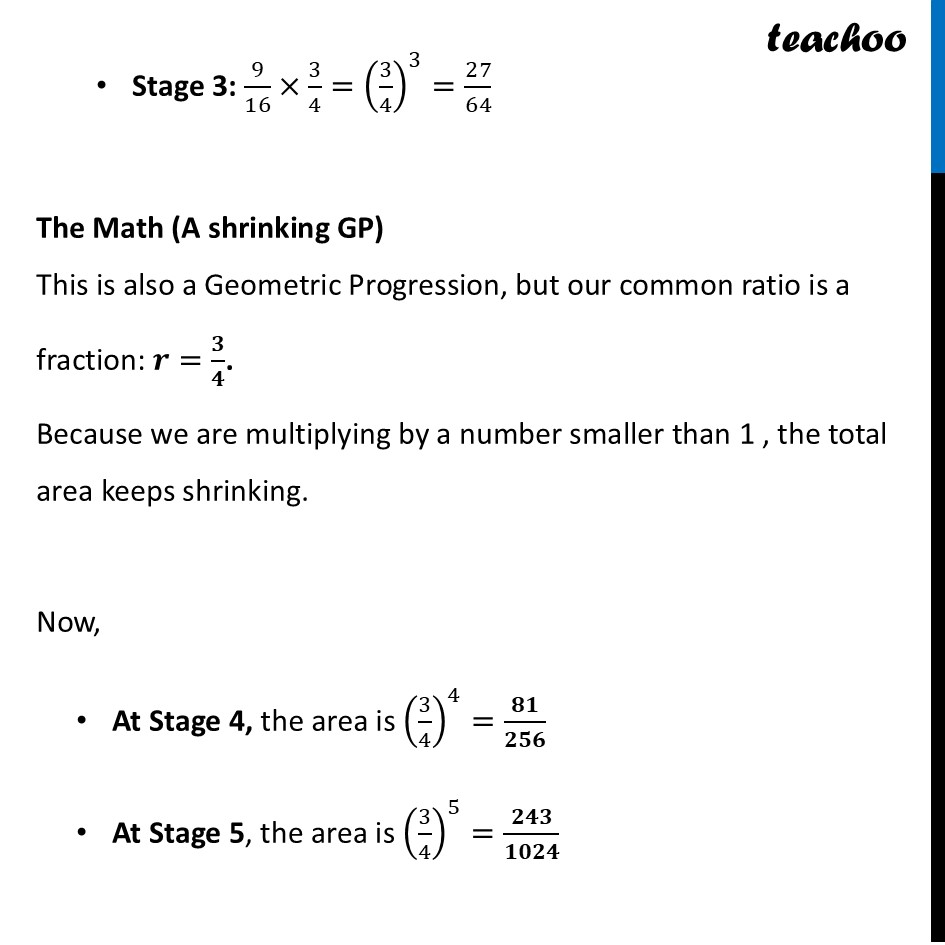 part 9 - Question 1 - Think & Reflect (Page 189) - Fractals as a GP Sequence - Chapter 8 - Predicting What Comes Next: Exploring Sequences & Progress - Maths Class 9