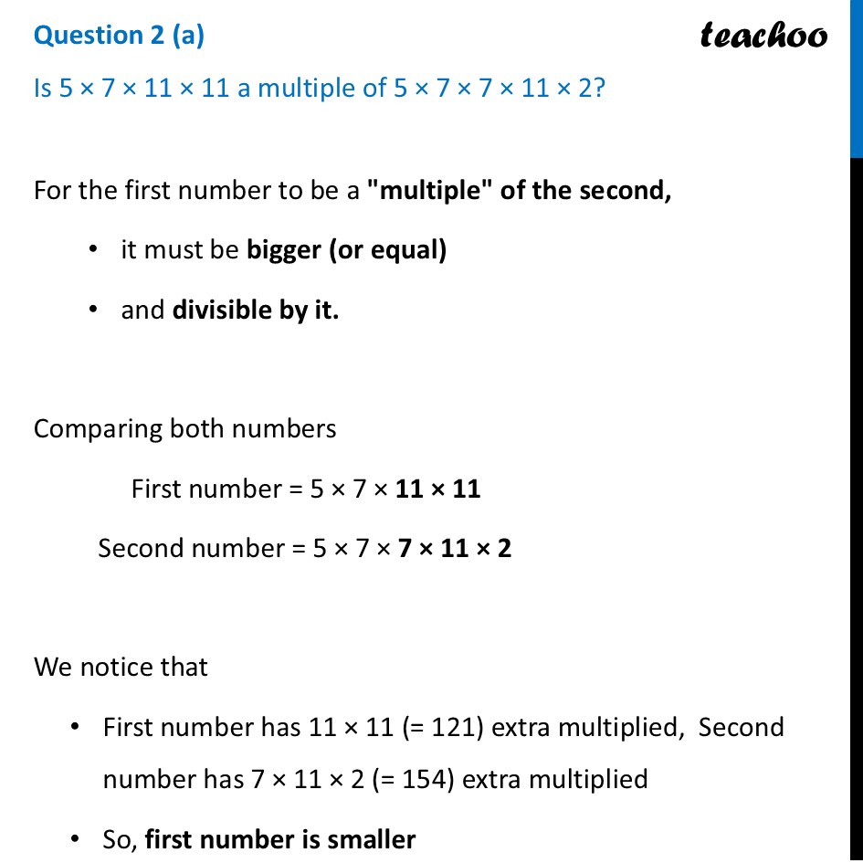 [Class 7 Part 2] Is 5 × 7 × 11 × 11 a multiple of 5 × 7 × 7 × 11 × 2? - Figure it out - Page 63, 64