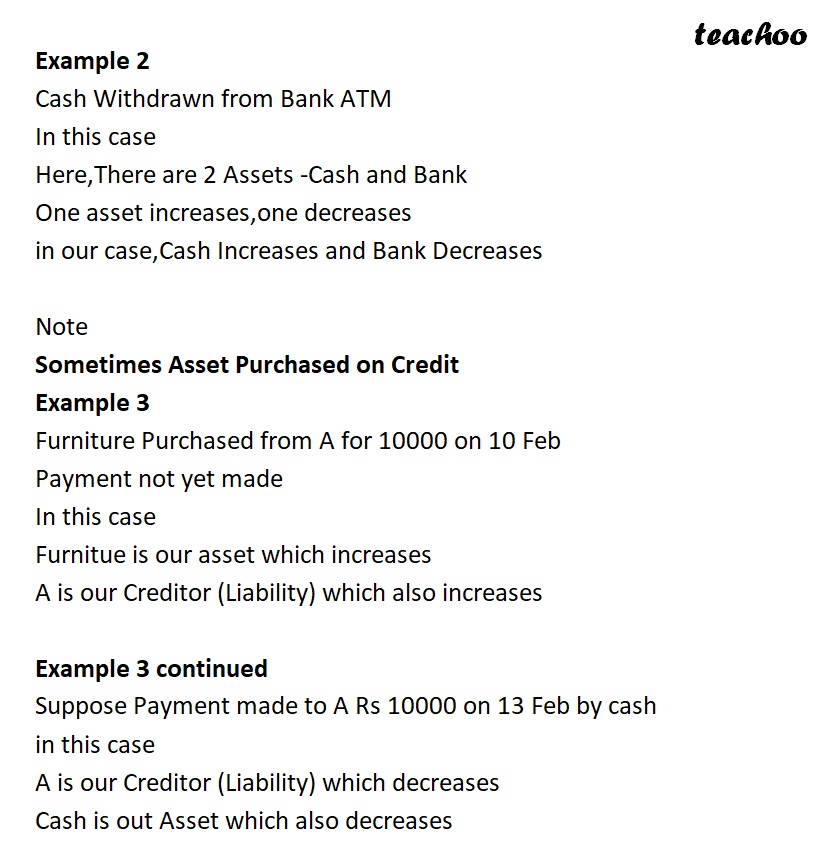 part 2 - Accounting Equation for Different Assets - Chapter 5 - Accounting Equation - Class 11 - Accountancy