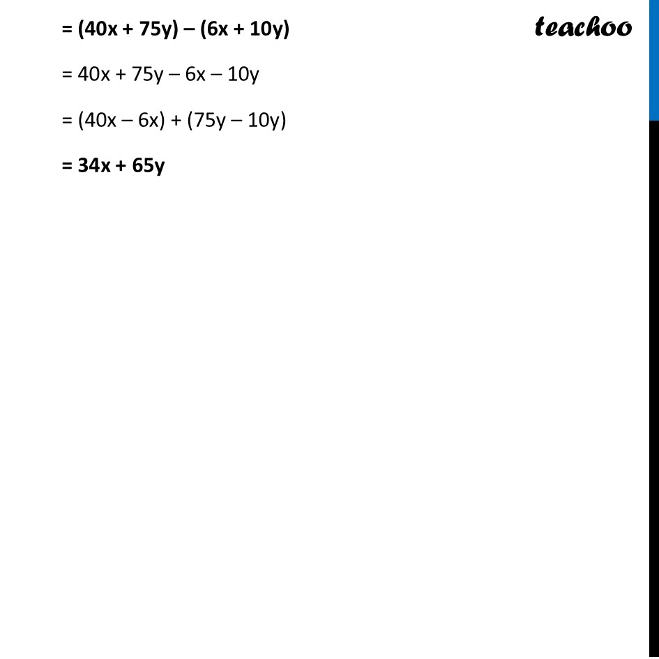 part 4 - Example 7 - Simplification of Algebraic Expressions - Chapter 4 Class 7 - Expressions using Letter-Numbers (Ganita Prakash) - Class 7 (Ganit Prakash)