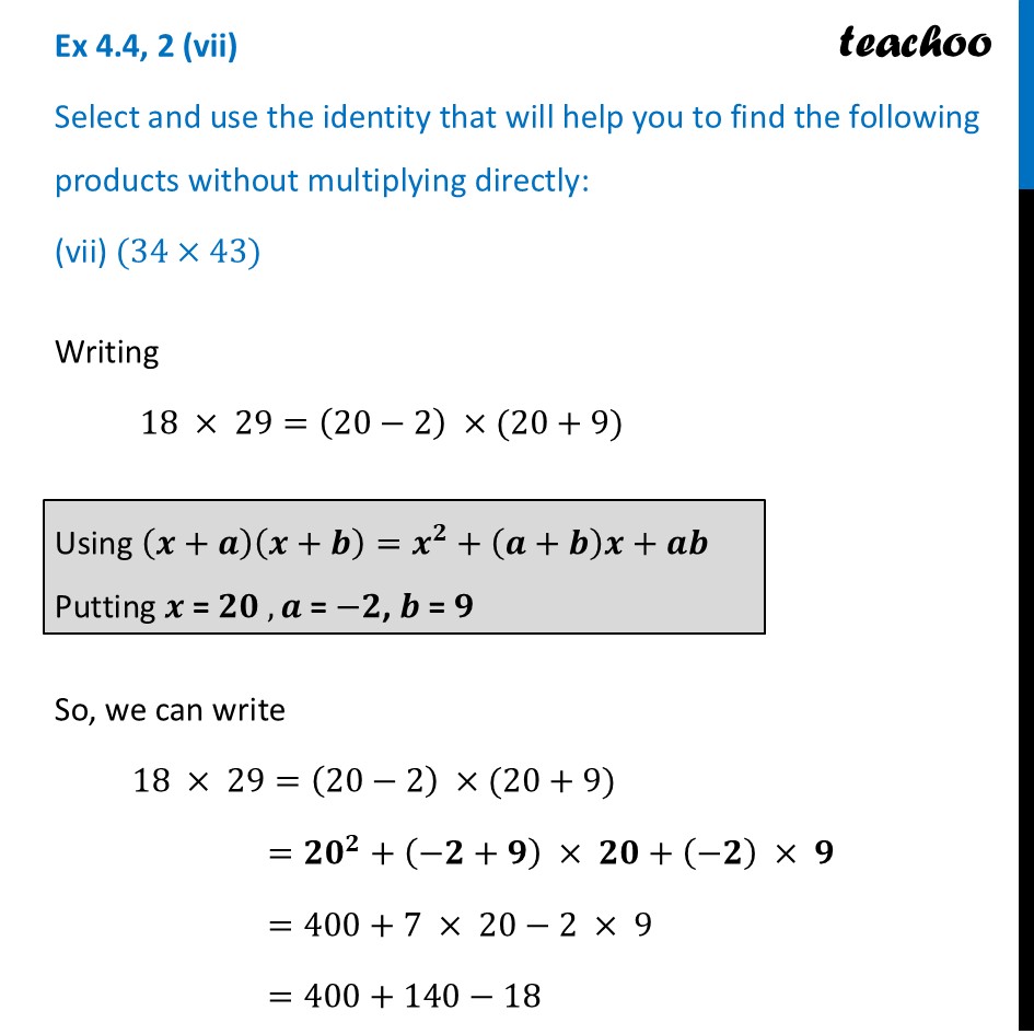 part 12 - Ex 4.4, 2 - Exercise Set 4.4 - Chapter 4 Class 9 - Exploring Algebraic Identities (Ganita Manjari I) - Class 9
