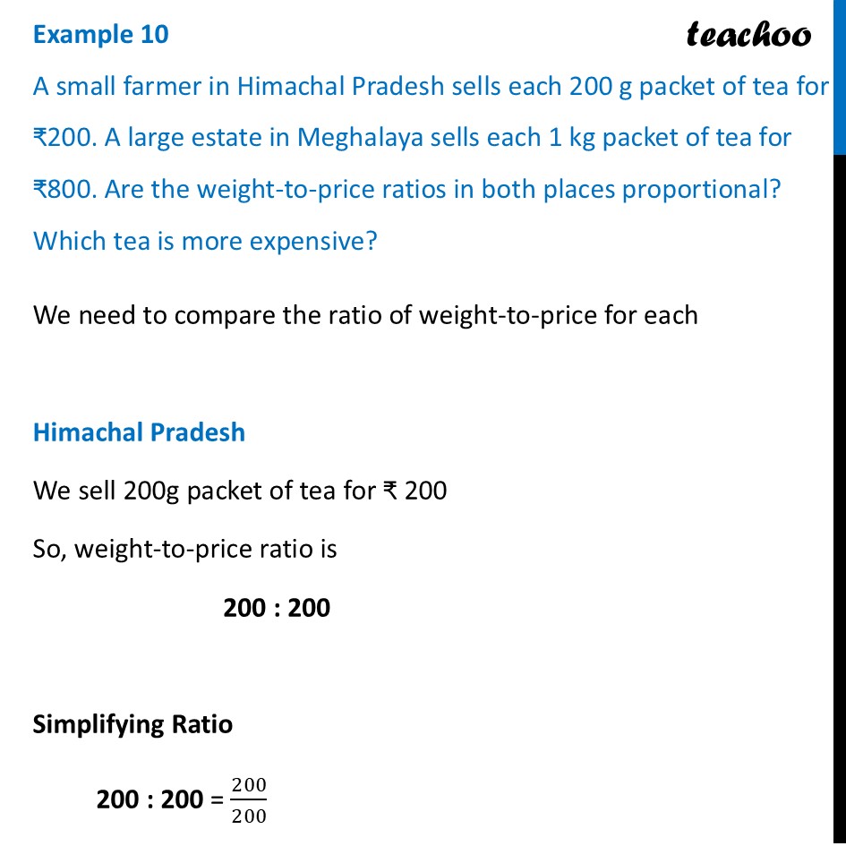 A small farmer in Himachal Pradesh sells each 200 g packet of tea - Trairasika—The Rule of Three
