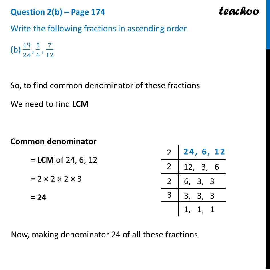 Write 7/10, 11/15, 2/5 in Ascending Order - Class 6 Ganita Prakash - Comparing Fractions