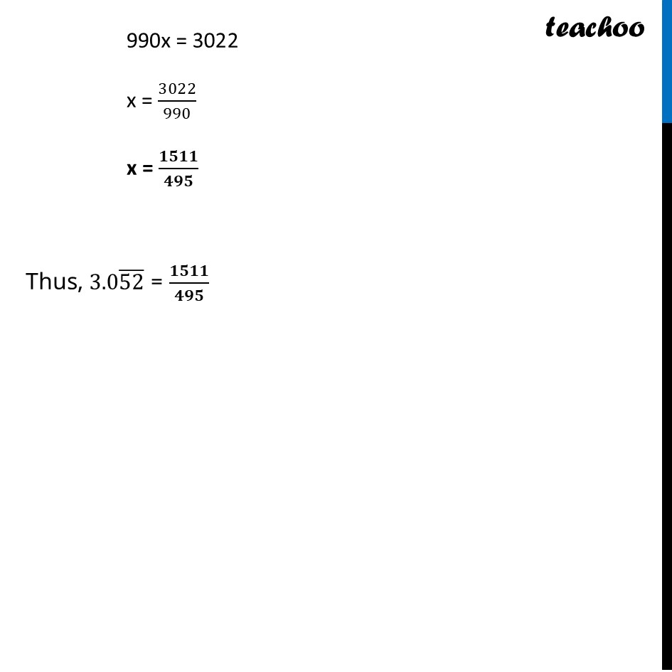 part 5 - Question 3 - End-of-Chapter Exercises - Chapter 3 Class 9 - The World of Numbers (Ganita Manjari I) - Class 9
