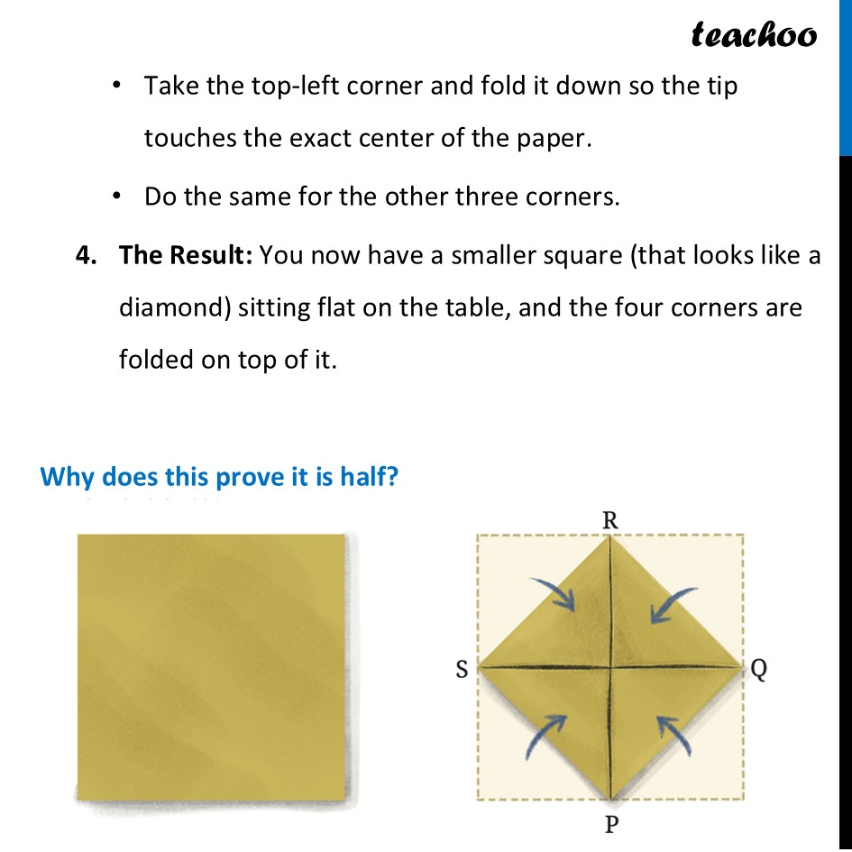part 2 - Halving a square using Paper - Halving a square - Chapter 2 Class 8 - The Baudhayana-Pythagoras Theorem (Ganita Part 2) - Class 8 (Ganita Prakash - 1, 2 & Old NCERT)