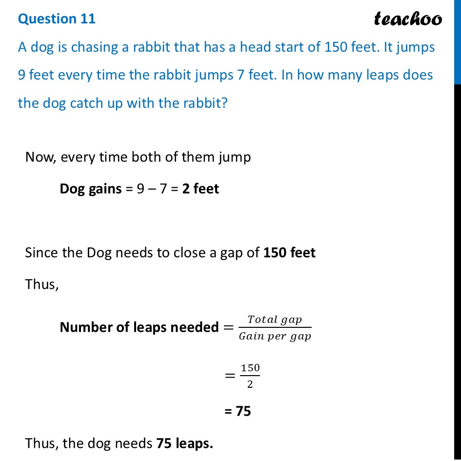A dog is chasing a rabbit that has a head start of 150 feet. It jumps - Figure it out - Page 63, 64