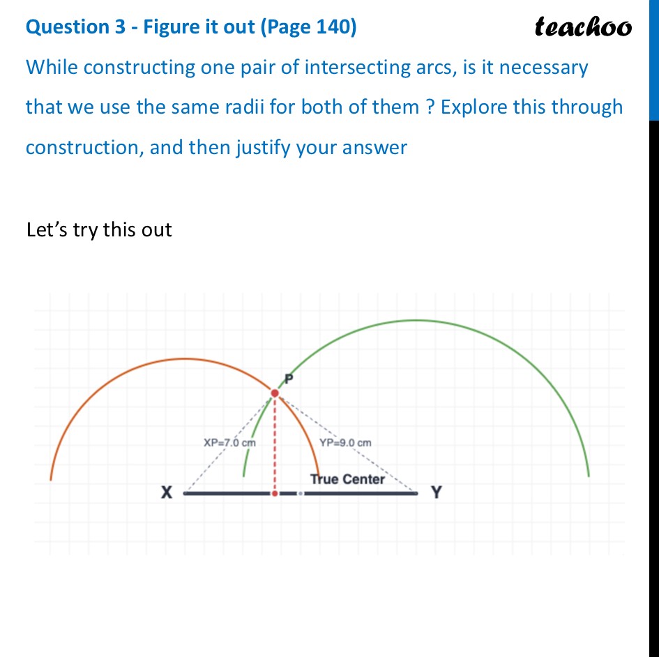 While constructing one pair of intersecting arcs, is it necessary - Constructing a Perpendicular Bisector
