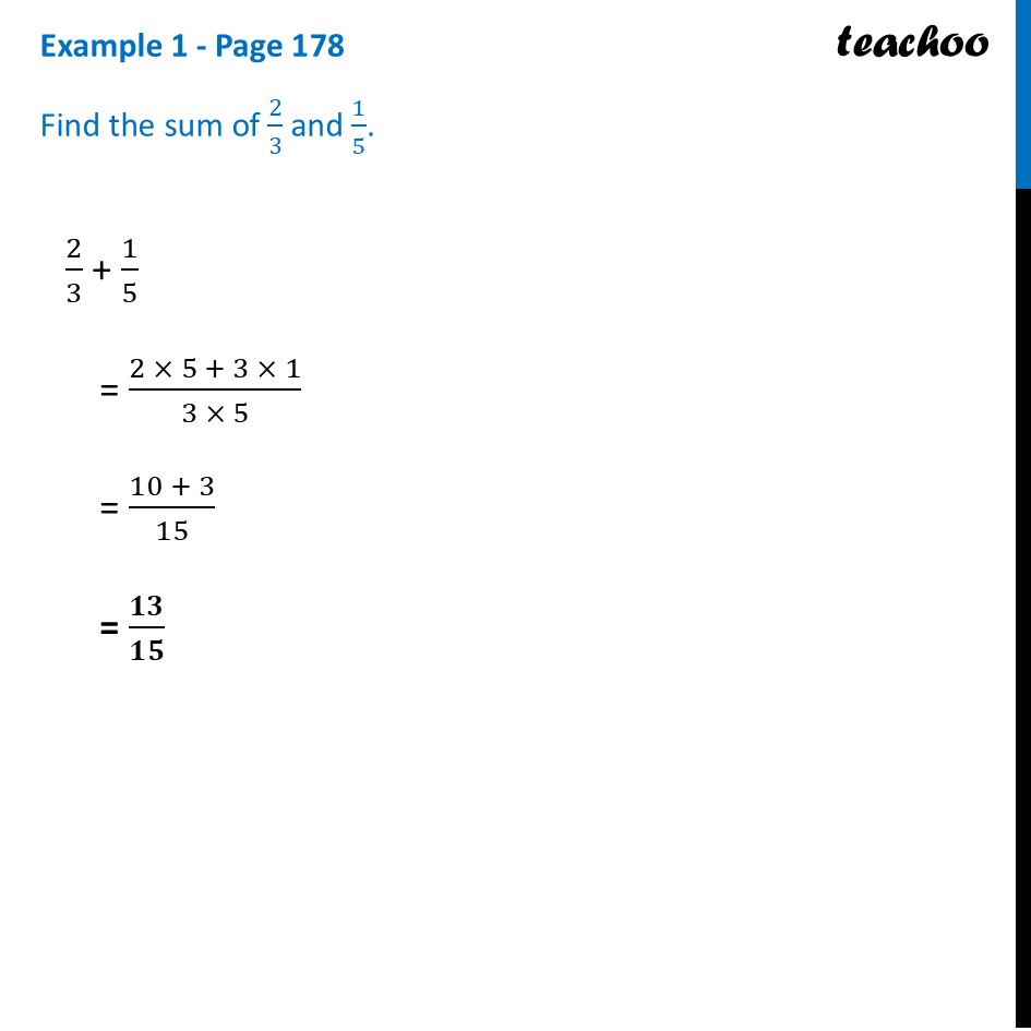 [Class 6] Find the sum of 2/3 and 1/5 - Ganita Prakash - Addition of F - Addition of Fractions