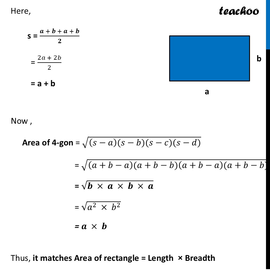 part 2 - Example 6 - Brahmagupta’s Formula for the Area of a Cyclic 4-gon - Chapter 6 Class 9 - Measuring Space: Perimeter and Area (Ganita Manjar - Class 9