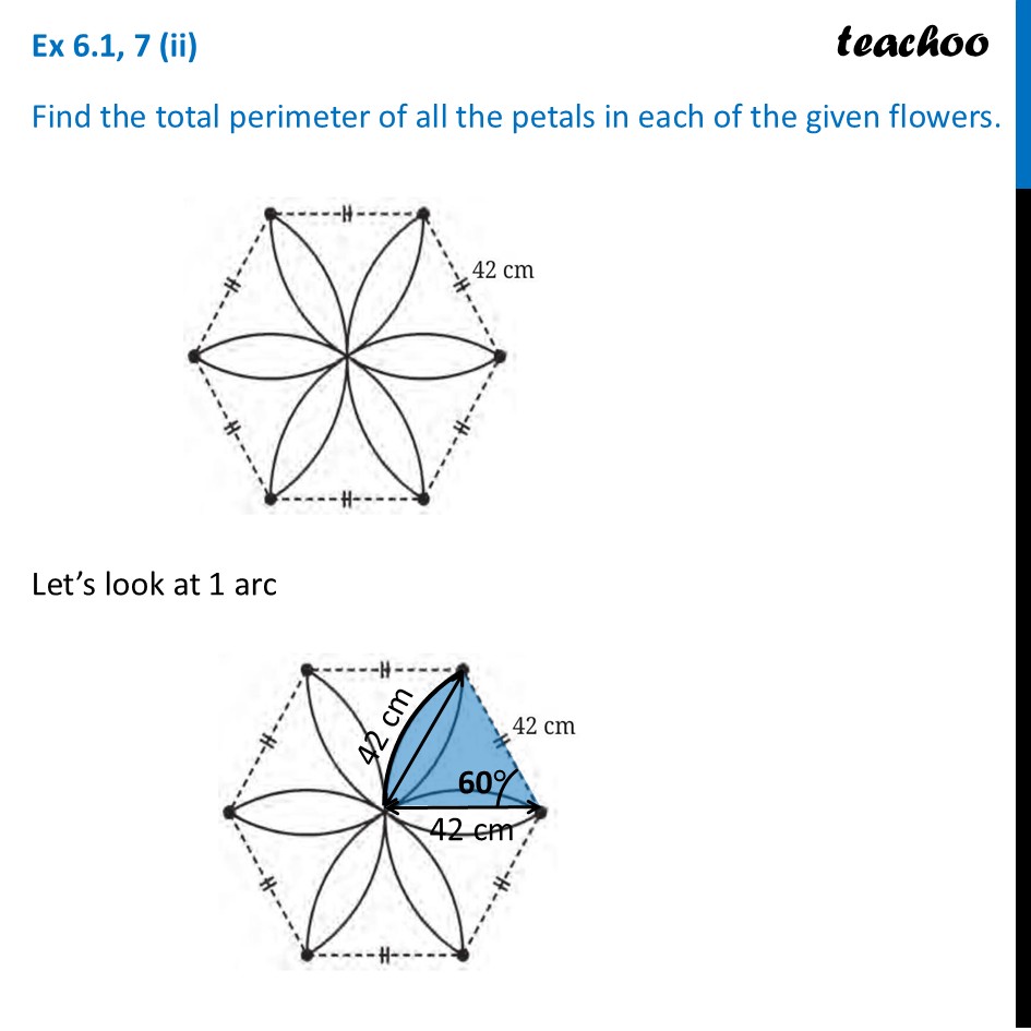 [Ganita Manjari Class 9] Find the total perimeter of all the petals - Exercise Set 6.1