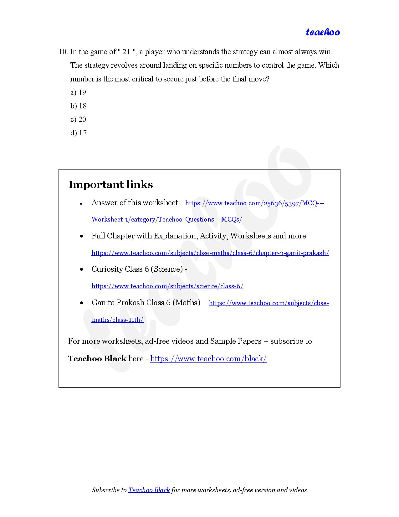 part 4 - MCQ - Worksheet 1 - Teachoo Questions - MCQs - Chapter 3 Class 6 - Number Play (Ganita Prakash) - Class 6 (Ganita Prakash & Old NCERT)