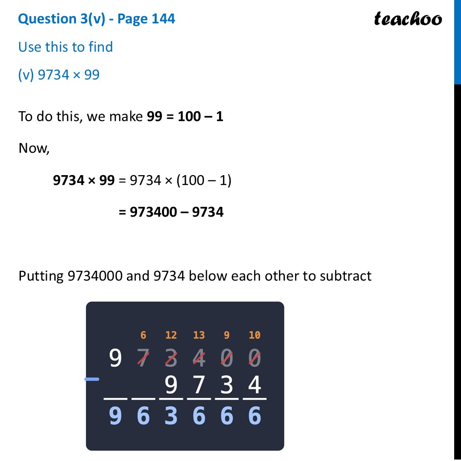part 8 - Question 3 - Page 144 - Fast Multiplications Using the Distributive Property - Chapter 6 Class 8 - We Distribute yet things Multiply (Ganita Prakash) - Class 8 (Ganita Prakash - 1, 2 & Old NCERT)