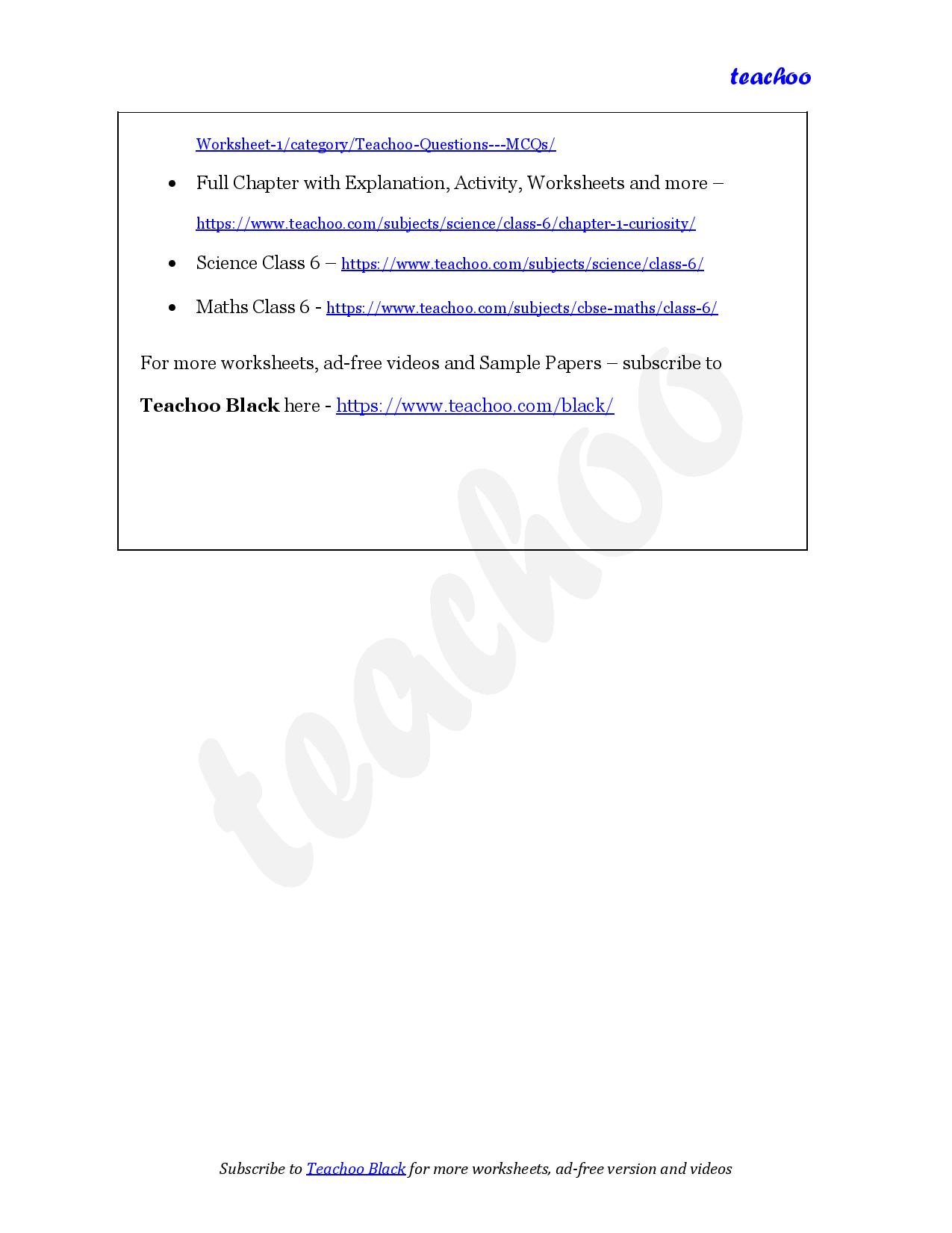 part 5 - Case Based Questions - Worksheet 2 - Teachoo Questions - Case Based - Chapter 1 Class 6 - The Wonderful World of Science (Curiosity) - Class 6