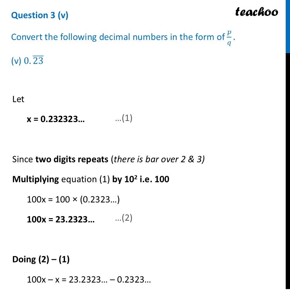 part 9 - Question 3 - End-of-Chapter Exercises - Chapter 3 Class 9 - The World of Numbers (Ganita Manjari I) - Class 9