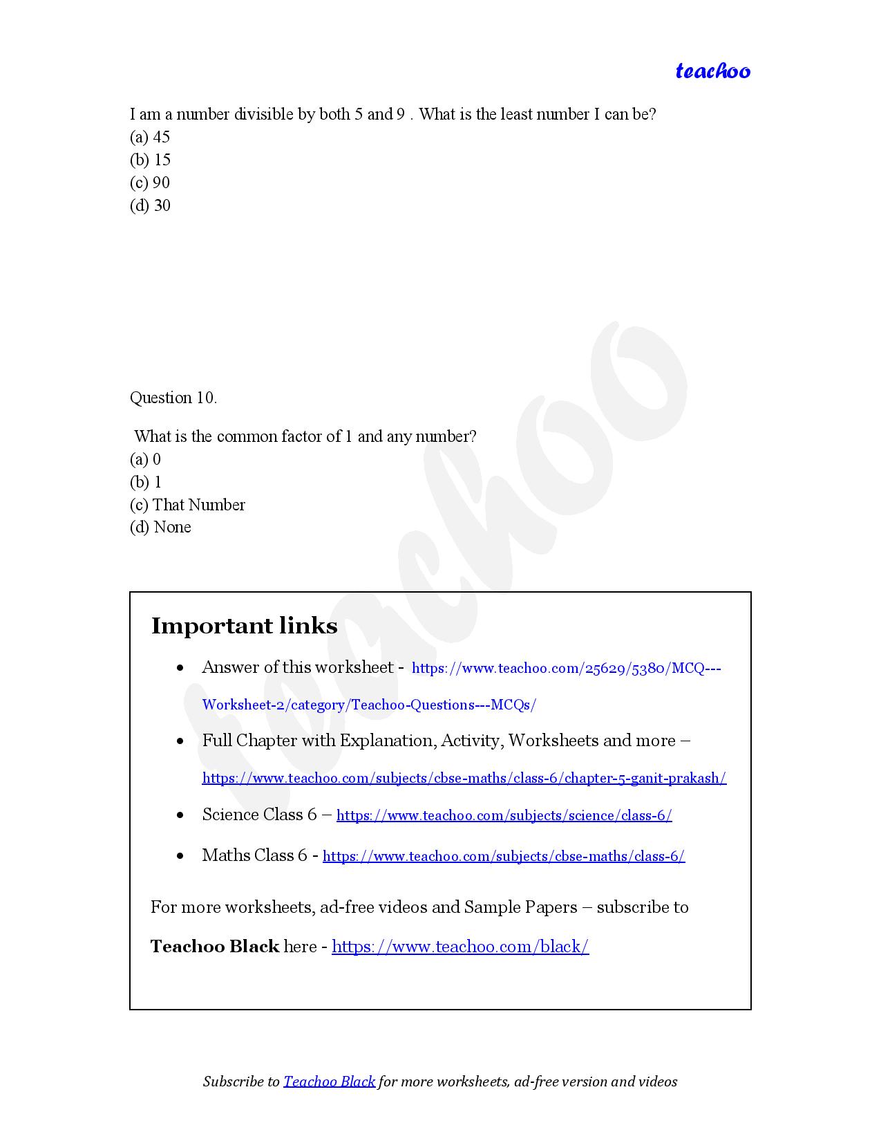 part 4 - MCQ - Worksheet 2 - Teachoo Questions - MCQs - Chapter 5 Class 6 - Prime Time (Ganita Prakash) - Class 6 (Ganita Prakash & Old NCERT)