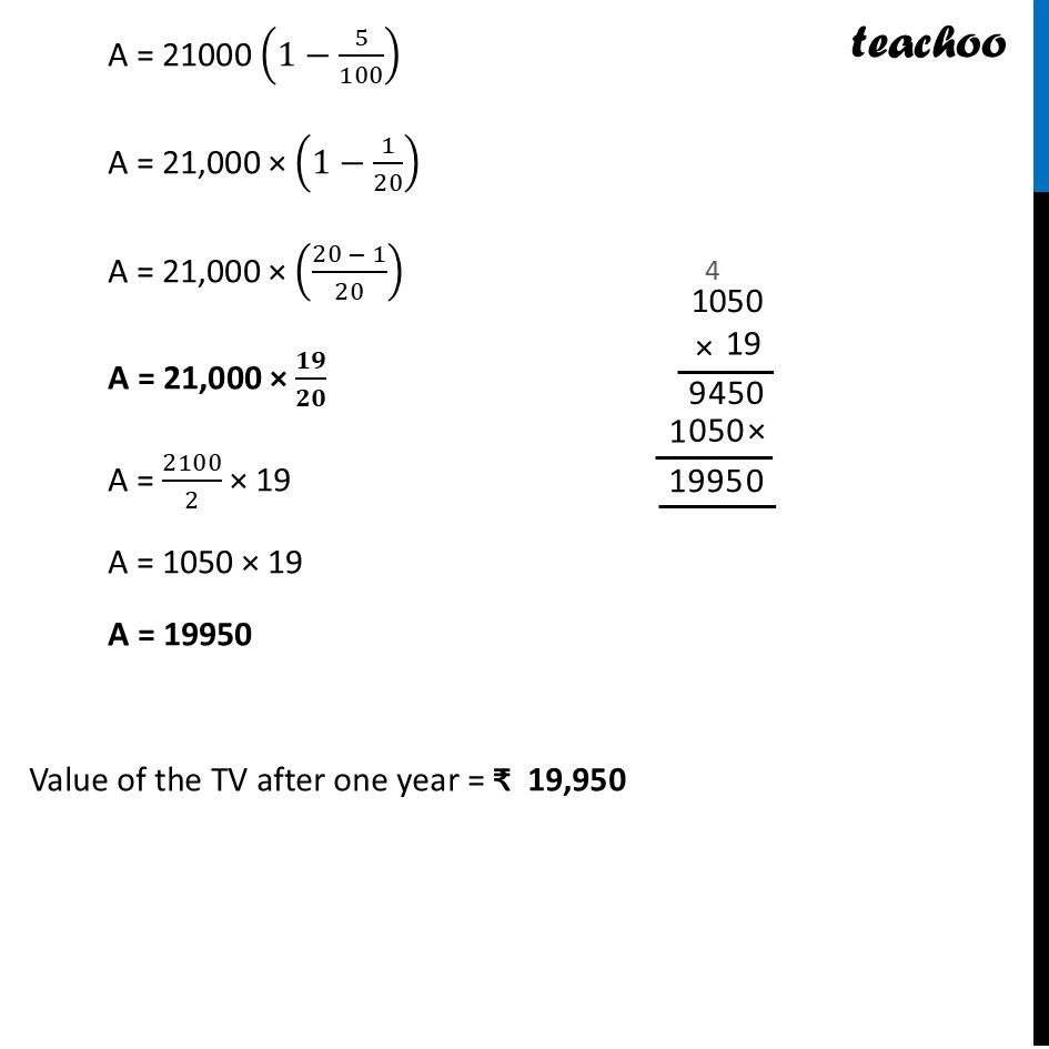 part 3 - Example 10 - Depreciation - Chapter 1 Class 8 - Fractions in Disguise (Ganita Prakash II) - Class 8 (Ganita Prakash - 1, 2 & Old NCERT)