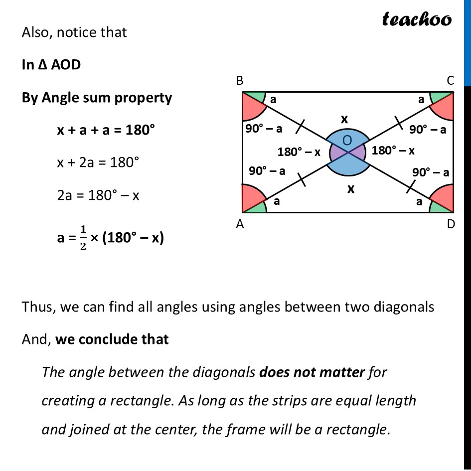 part 6 - Deduction 3 - What are the angles between the diagonals? - Rectangle - Chapter 4 Class 8 - Quadrilaterals (Ganita Prakash) - Class 8 (Ganita Prakash & Old NCERT)