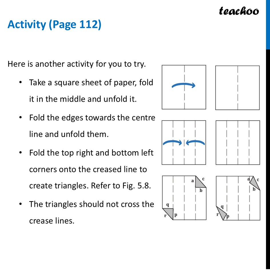 Activity (Page 112) - Class 7 Maths Parallel and Intersecting Lines - Parallel and Perpendicular lines in Paper Folding