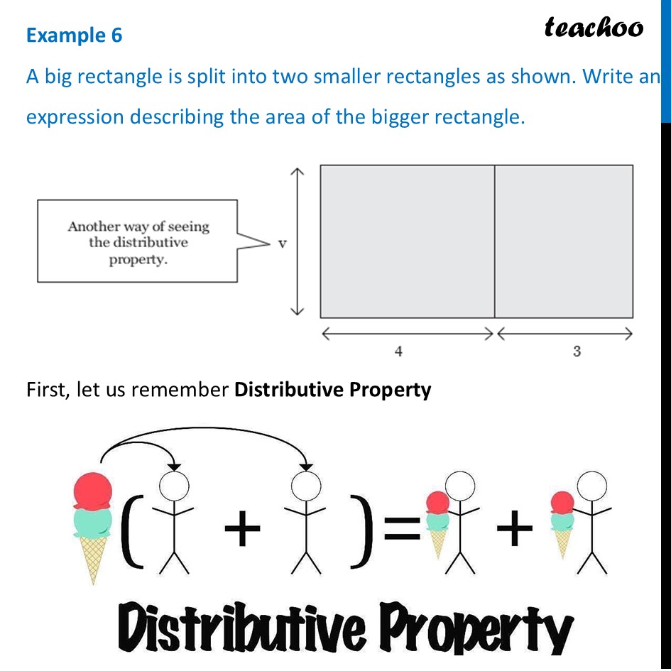 A big rectangle is split into two smaller rectangles as shown. - Simplification of Algebraic Expressions