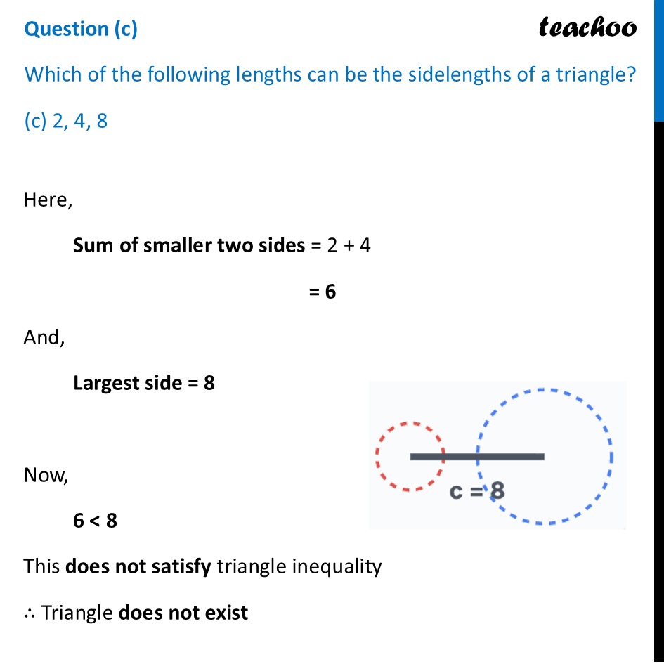 Which of the lengths can be the sidelengths of a triangle? 2, 4, 8 - Figure it out - Page 156