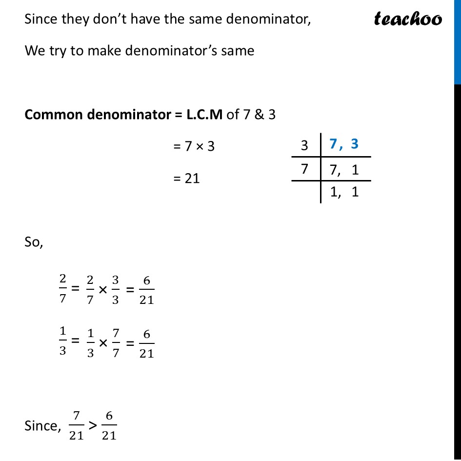 part 5 - Comparing fractions - Fractions - Quick Revision - Chapter 8 Class 7 - Working with Fractions (Ganita Prakash) - Class 7 (Ganita Prakash 1, 2 & old NCERT)