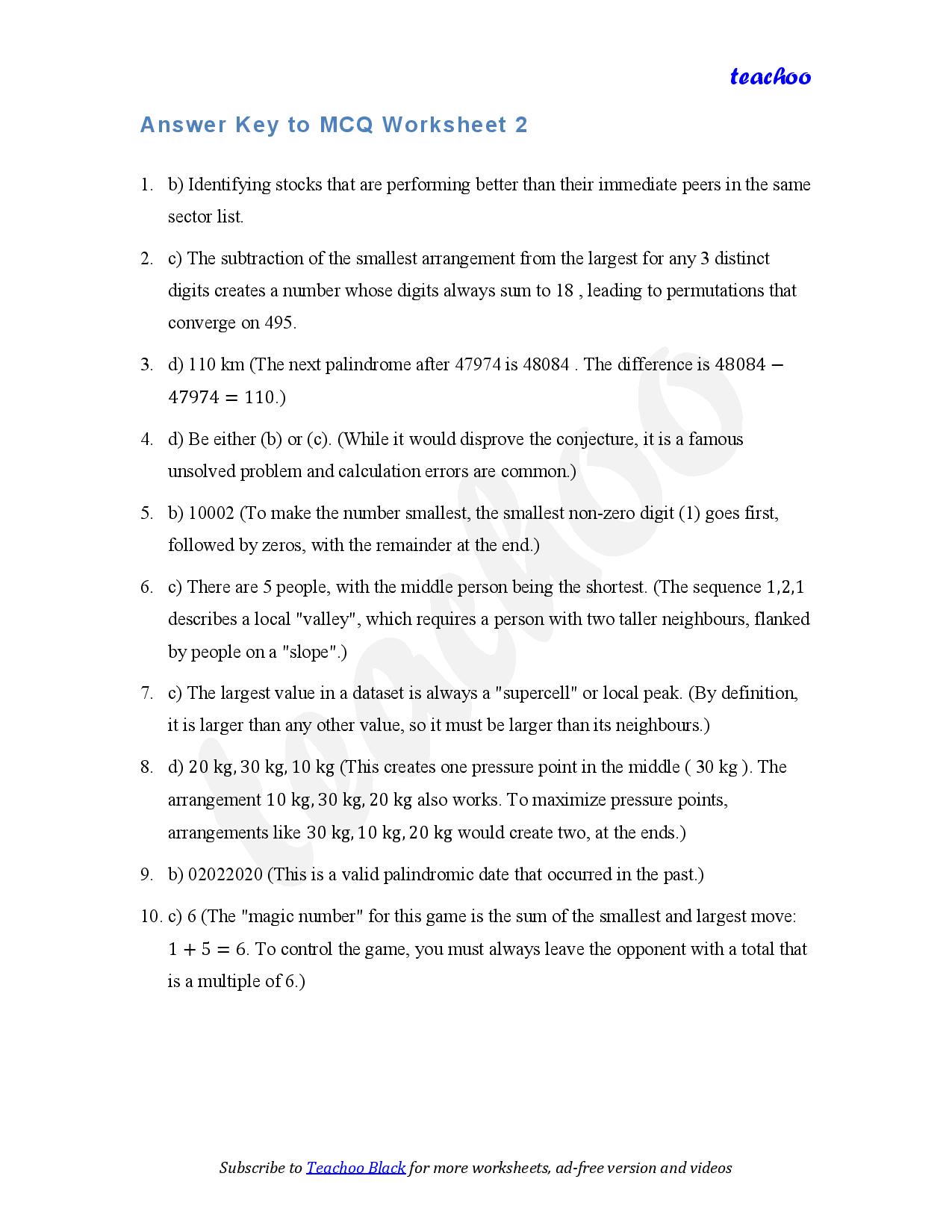 part 5 - MCQ - Worksheet 2 - Teachoo Questions - MCQs - Chapter 3 Class 6 - Number Play (Ganita Prakash) - Class 6 (Ganita Prakash & Old NCERT)