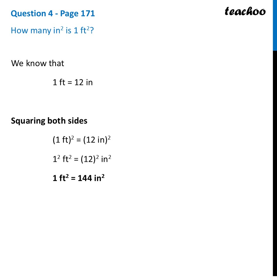 How many in2 is 1 ft2? [Chapter 7 Class 8 Ganita Prakash II] - Teachoo - Areas in Real Life