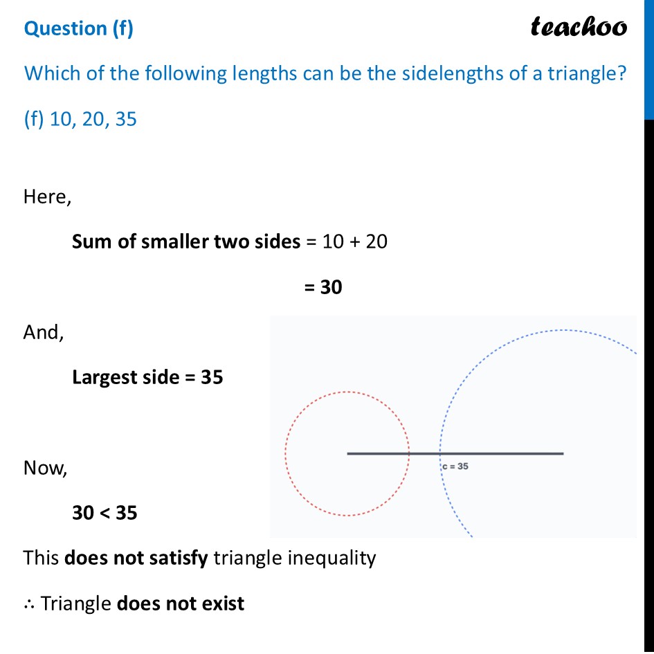 [Class 7] What lengths can be the sidelengths of a triangle 10, 20, 35 - Figure it out - Page 156