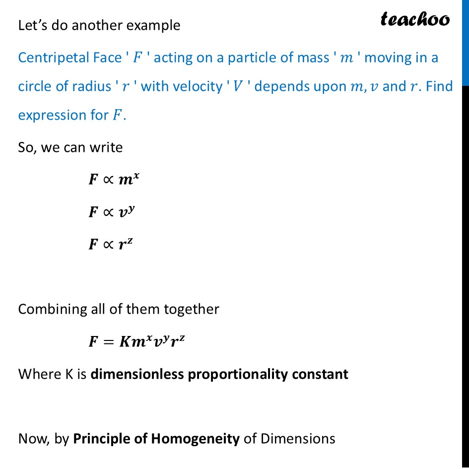 part 4 - Dimensional Analysis: Deriving the Formula of any Physical Quantity - Concepts - Chapter 1 - Units and Measurement - Physics Class 11