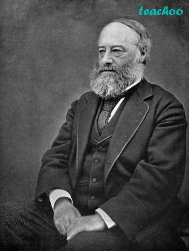 Portrait illustration of James Prescott Joule, drawn in the flat classroom style of the chapter. A friendly head-and-shoulders portrait of Joule in 19th-century dress, beside him a small paddle-wheel apparatus in a water container (his famous experiment relating mechanical energy and heat). Label the portrait "James Prescott Joule" and the apparatus "mechanical energy → heat". Keep every label inside the frame.