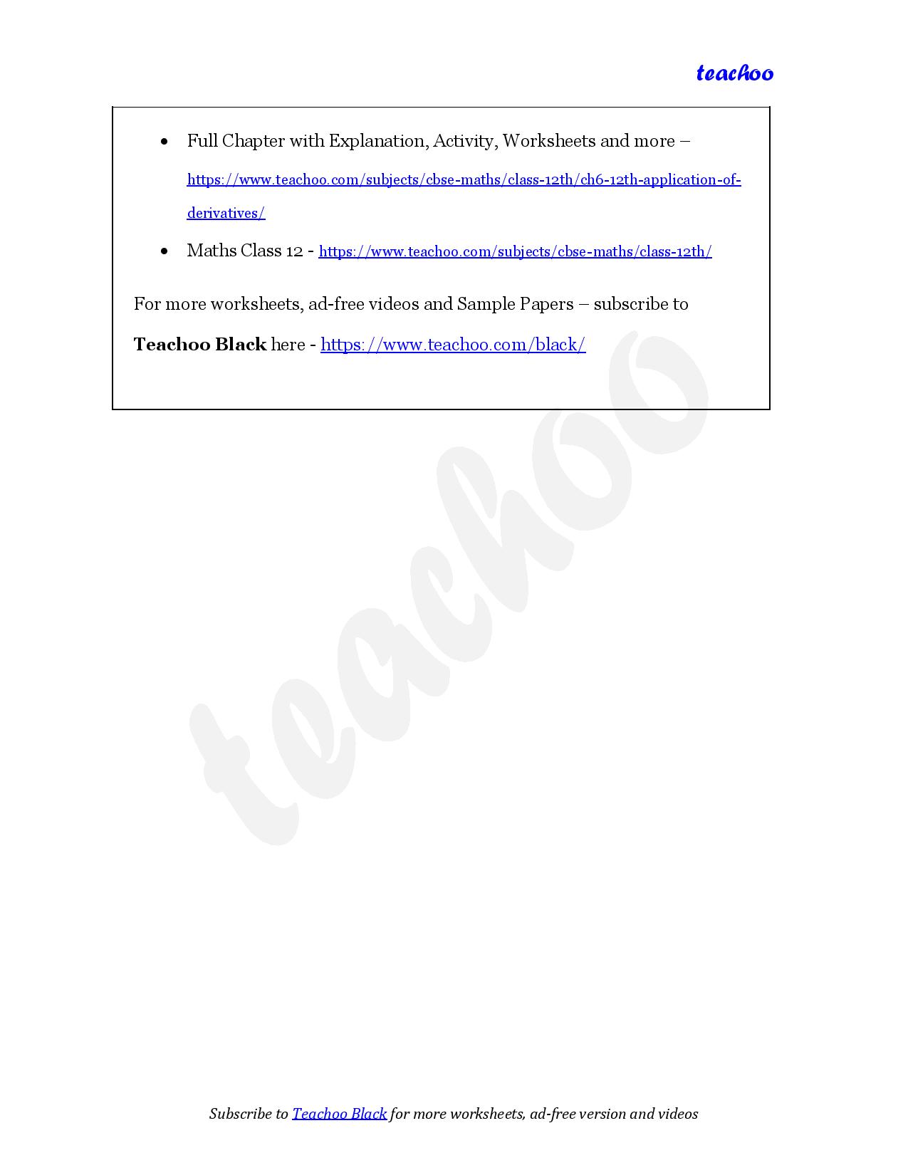 part 3 - Assertion Reasoning - Worksheet 2 - Teachoo Questions - Assertion Reasoning - Serial order wise - Chapter 6 Class 12 Application of Derivatives