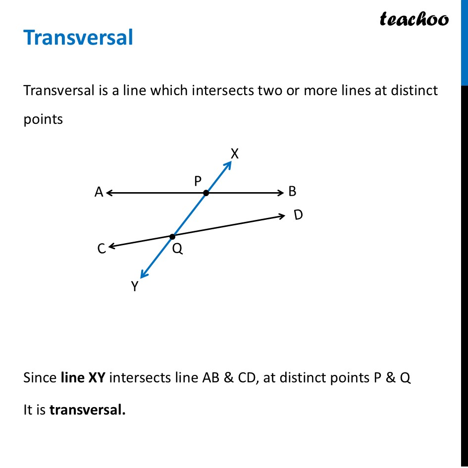 Transversals - Definition, Examples, Common misconceptions - Teachoo - Transversals