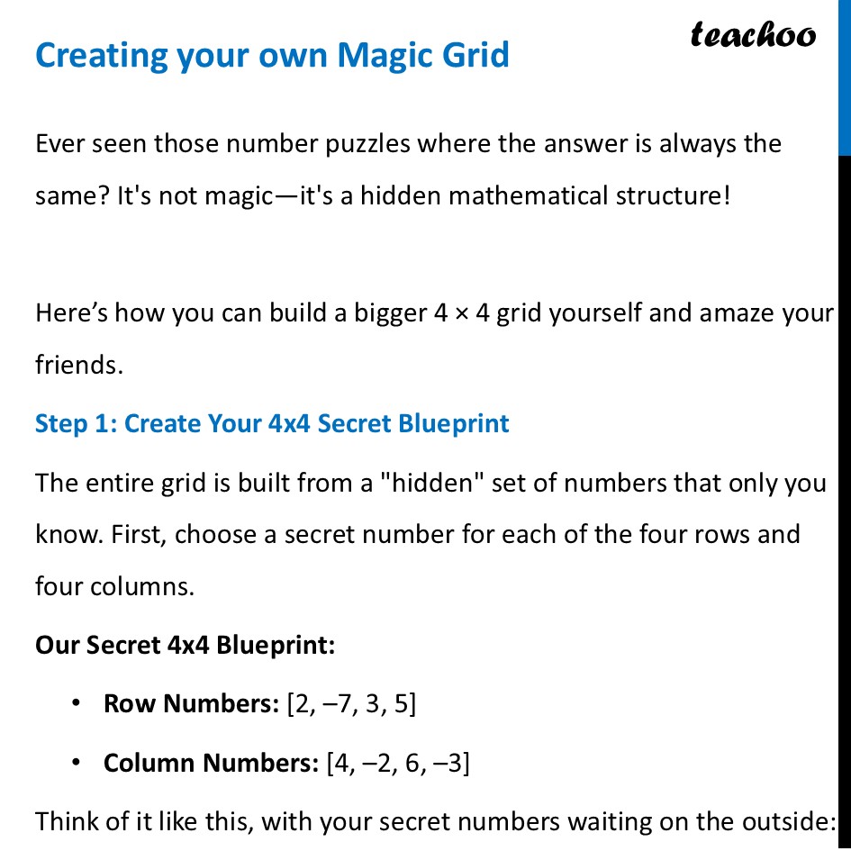 Creating your own Magic Grid - Step-by-Step Explaination [Class 7] - A Magic Grid of Integers