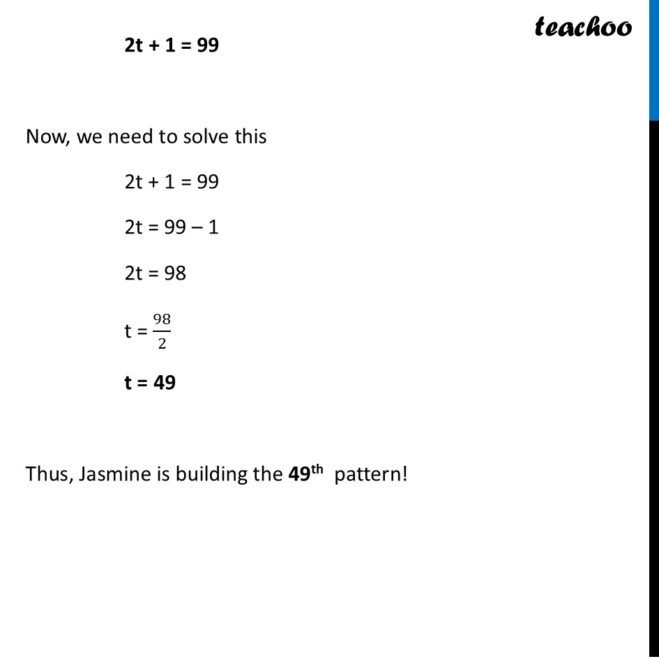 part 2 - Question 1 - Page 167 - Matchstick Pattern - Chapter 7 Class 7 - Finding the Unknown (Ganita Prakash II) - Class 7 (Ganita Prakash 1, 2 & old NCERT)