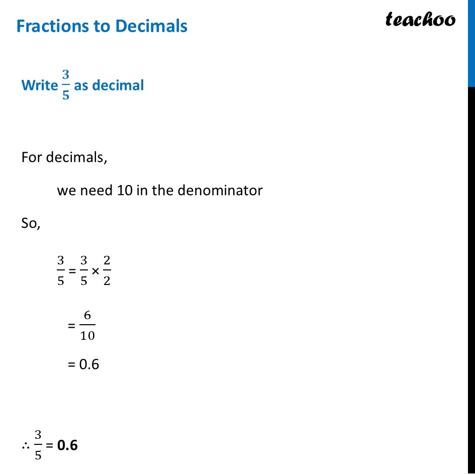 How to convert Fractions to Decimals? - Class 7 Maths - Teachoo - Fractions to Decimals