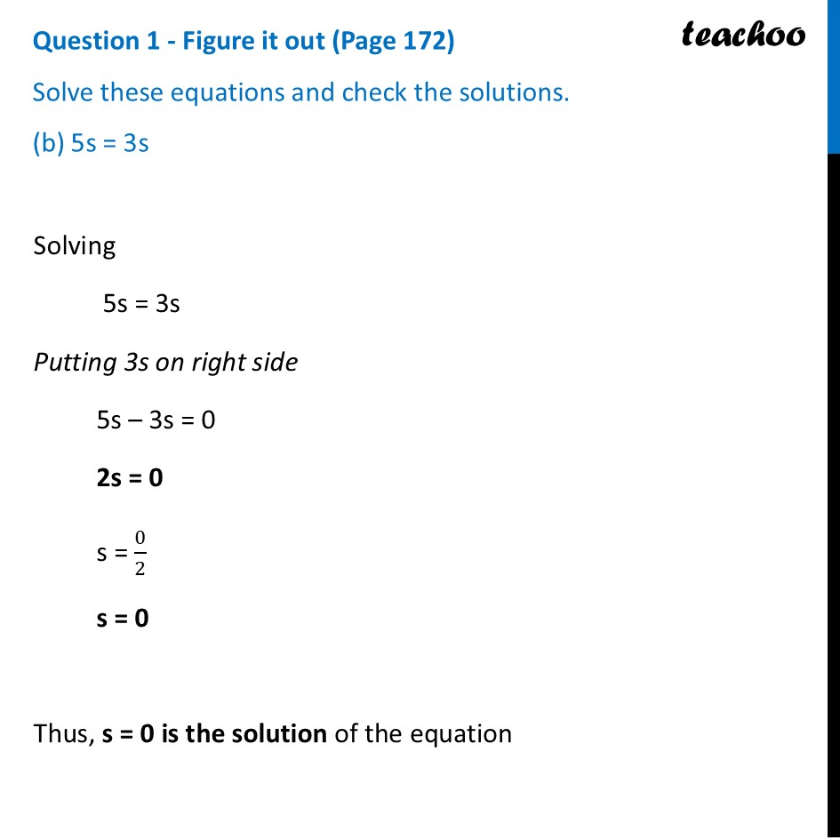 part 3 - Question 1 - Figure it out (Page 172) - Solving Equations - Chapter 7 Class 7 - Finding the Unknown (Ganita Prakash II) - Class 7 (Ganita Prakash 1, 2 & old NCERT)