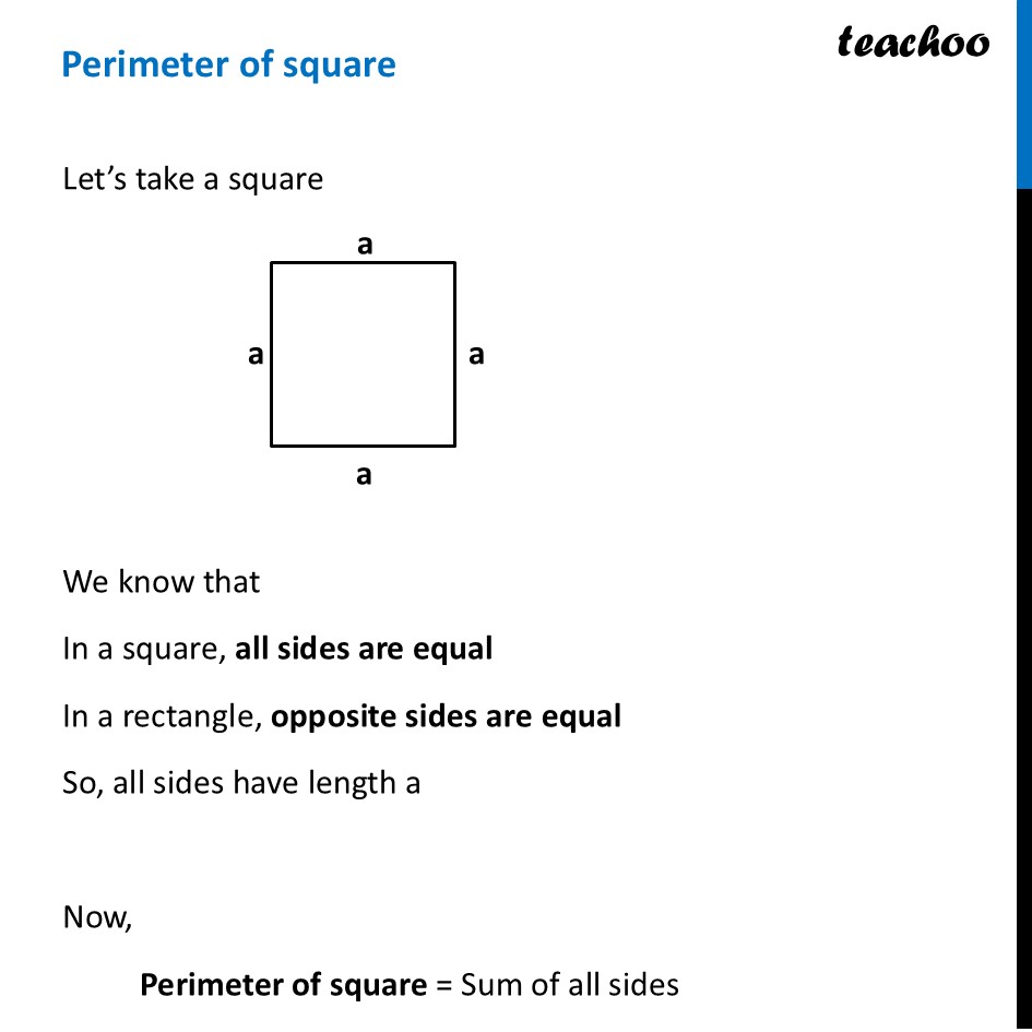 Perimeter of Square - Definition, Formula Explained with Examples - Perimeter of Rectangle, Square, Triangle