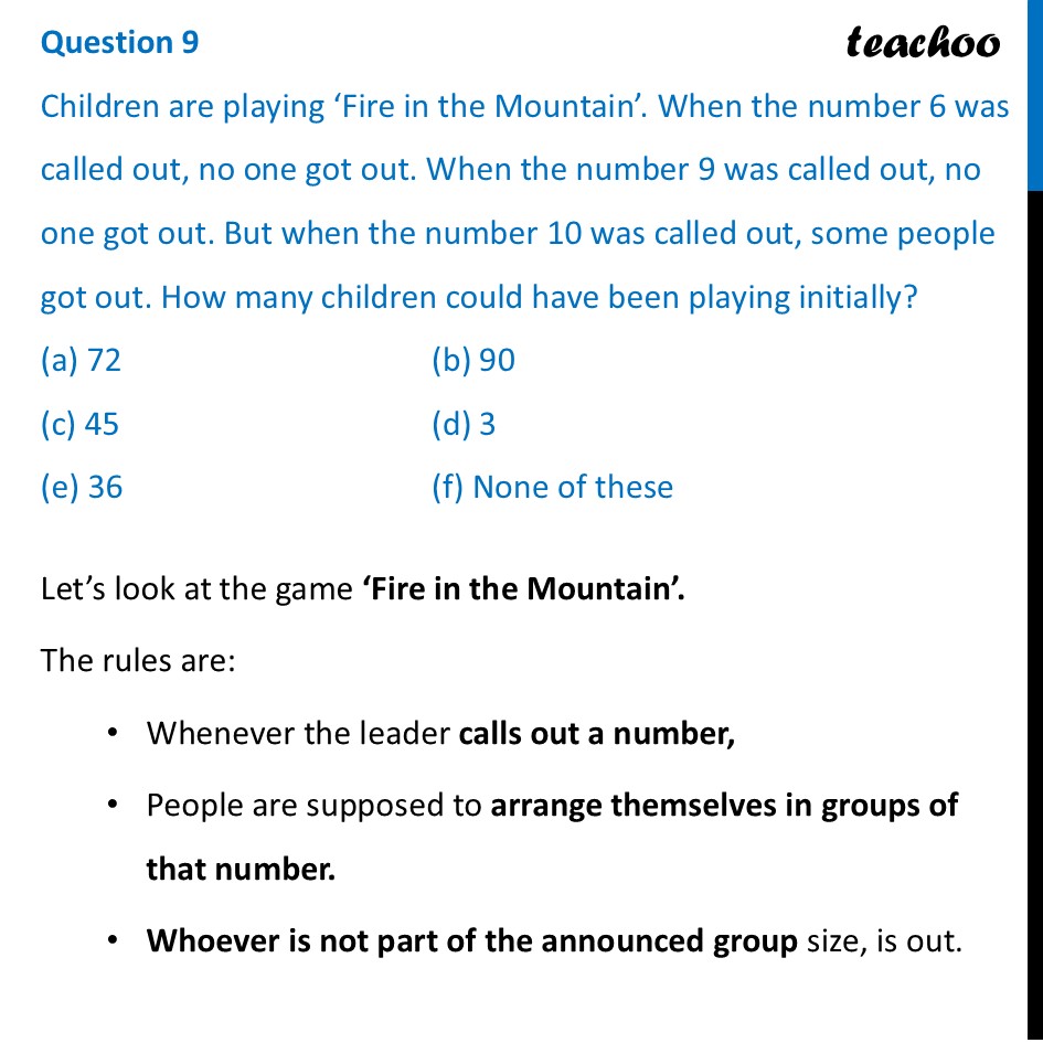 Children are playing ‘Fire in the Mountain’. When the number 6 was - Figure it out - Page 63, 64