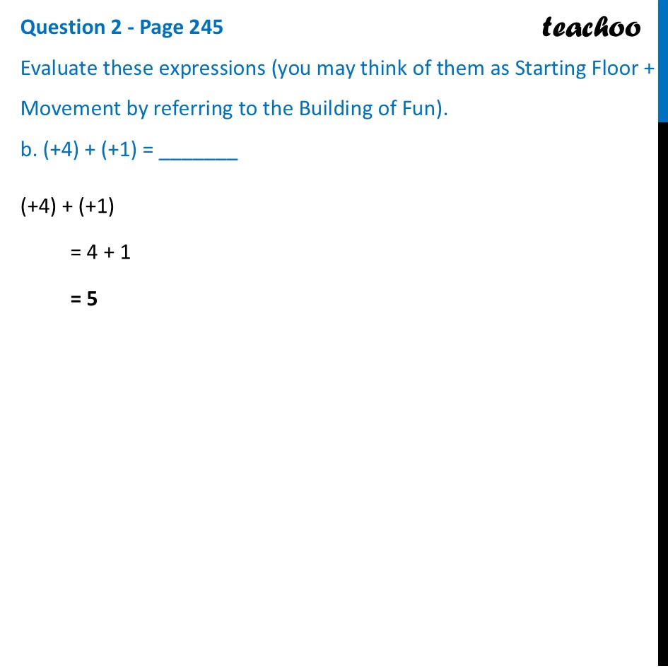 part 2 - Question 2 - Page 245 - Addition of Integers - Chapter 10 Class 6 - The other side of Zero (Ganita Prakash) - Class 6 (Ganita Prakash & Old NCERT)