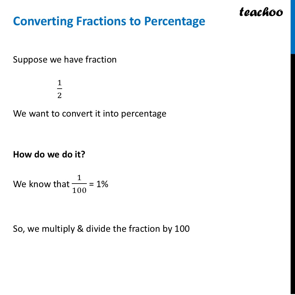 Converting Fractions to Percentage - Step-by-Step with Examples - Percentage - Definition