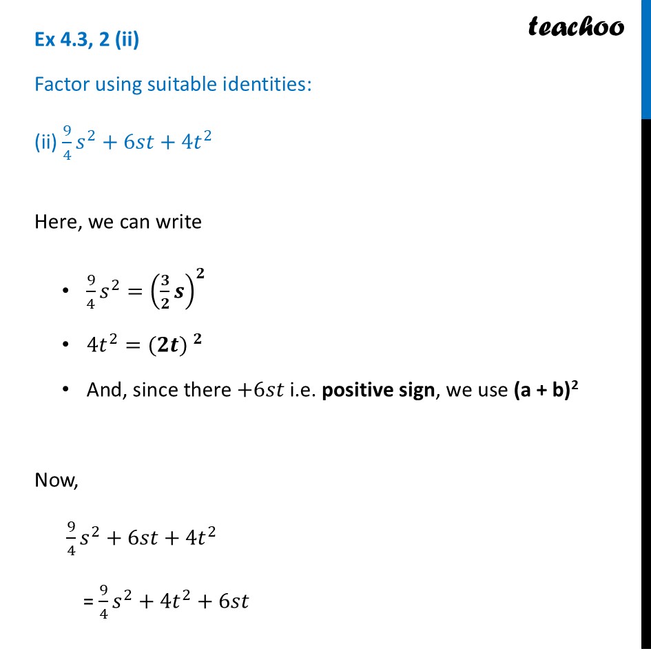 part 3 - Ex 4.3, 2 - Exercise Set 4.3 - Chapter 4 Class 9 - Exploring Algebraic Identities (Ganita Manjari I) - Class 9