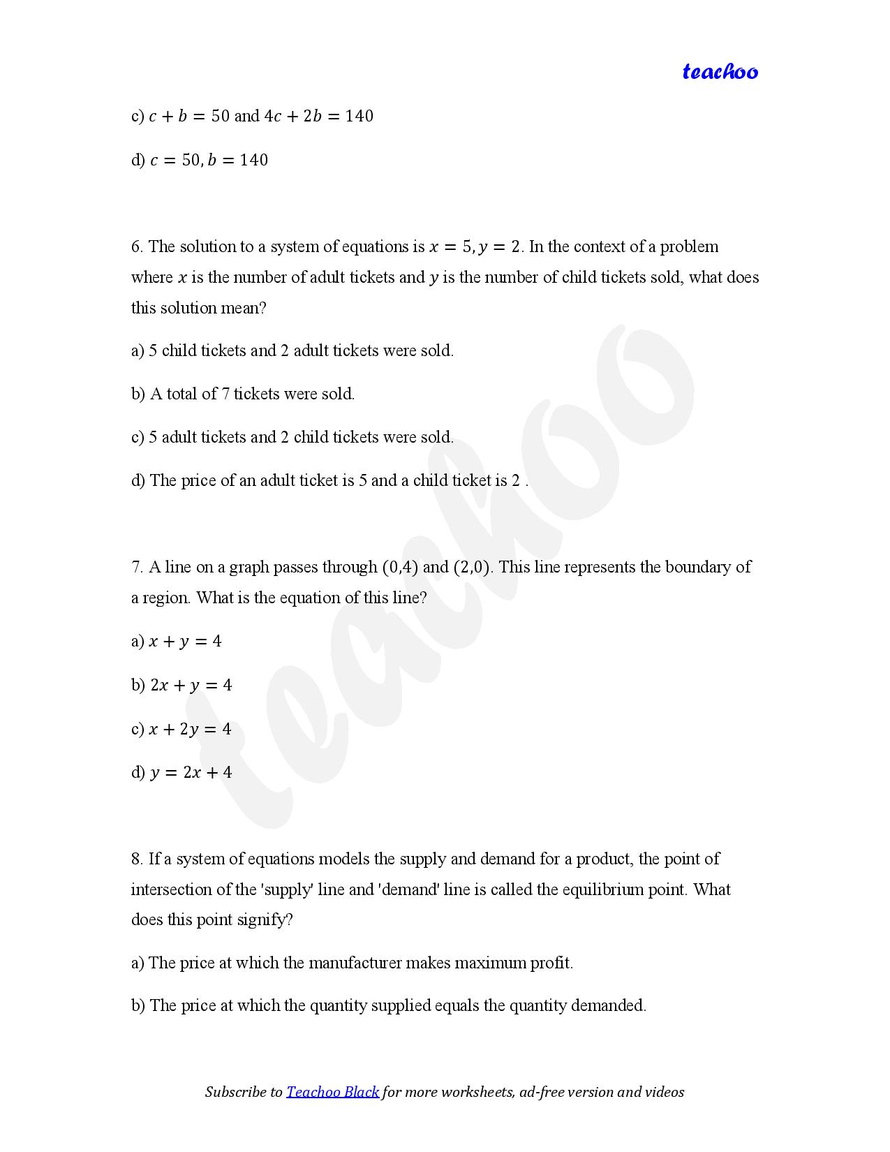 part 4 - MCQ - Worksheet 2 - Teachoo Questions - MCQs - Serial order wise - Chapter 3 Class 10 Pair of Linear Equations in Two Variables