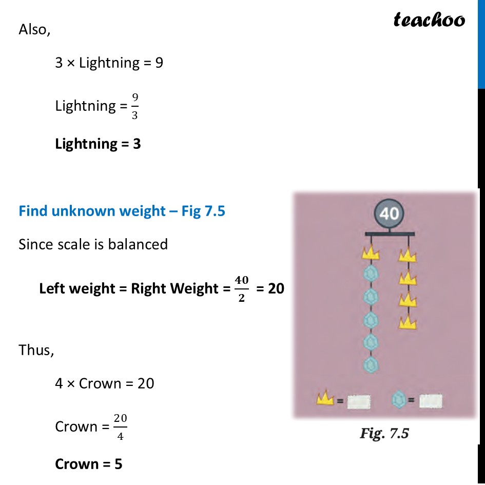 part 2 - Unknown Weights – Fig 7.4 to 7.8 - Unknown Weights - Chapter 7 Class 7 - Finding the Unknown (Ganita Prakash II) - Class 7 (Ganita Prakash 1, 2 & old NCERT)
