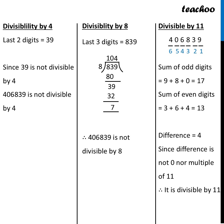 part 21 - Question 1 - Page 129 - Shortcut for Divisibility by 11 - Chapter 5 Class 8 - Number Play (Ganita Prakash) - Class 8 (Ganita Prakash - 1, 2 & Old NCERT)