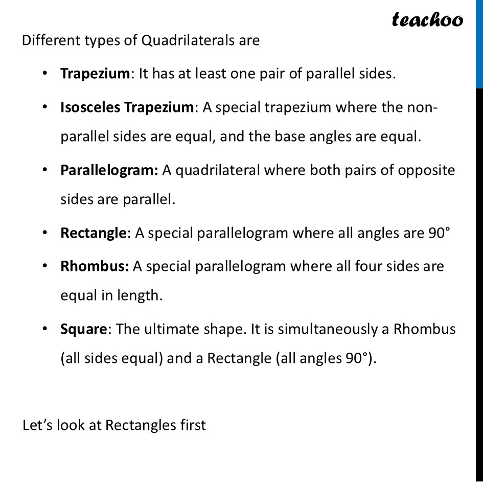 part 2 - Different Types of Quadrilaterals - Definitions - Chapter 4 Class 8 - Quadrilaterals (Ganita Prakash) - Class 8 (Ganita Prakash & Old NCERT)