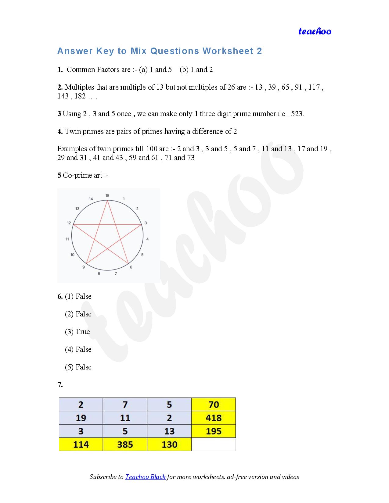 part 4 - Mix Questions - Worksheet 2 - Teachoo Questions - Mix - Chapter 5 Class 6 - Prime Time (Ganita Prakash) - Class 6 (Ganita Prakash & Old NCERT)