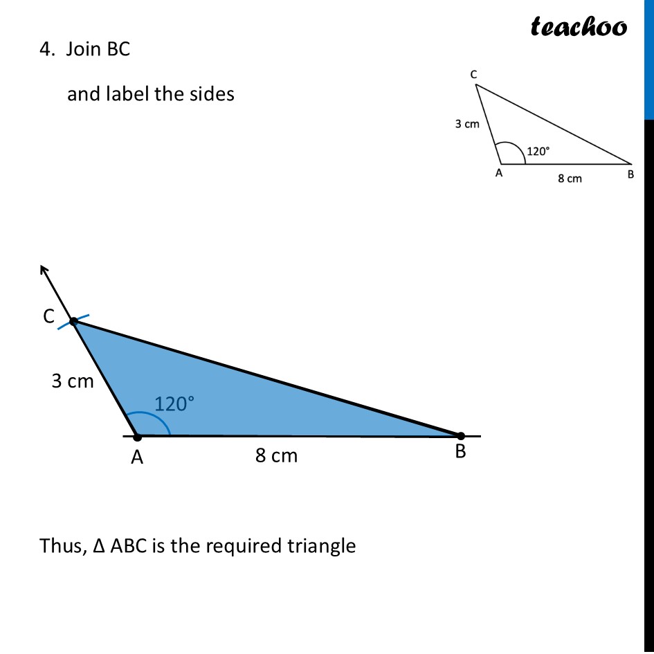 part 5 - Question 1 (c) - Figure it out - Page 161 - Constructing Triangle when 2 Sides and the Included Angle are given - Chapter 7 Class 7 - A tale of three Intersecting Lines (Ganit Prakash) - Class 7 (Ganita Prakash 1, 2 & old NCERT)