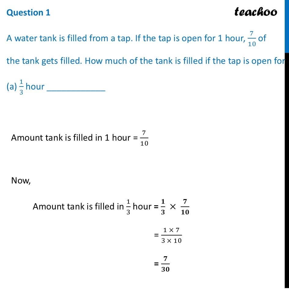 A water tank is filled from a tap. If the tap is open for 1 hour, 7/10 - Figure it out - Page 183, 184