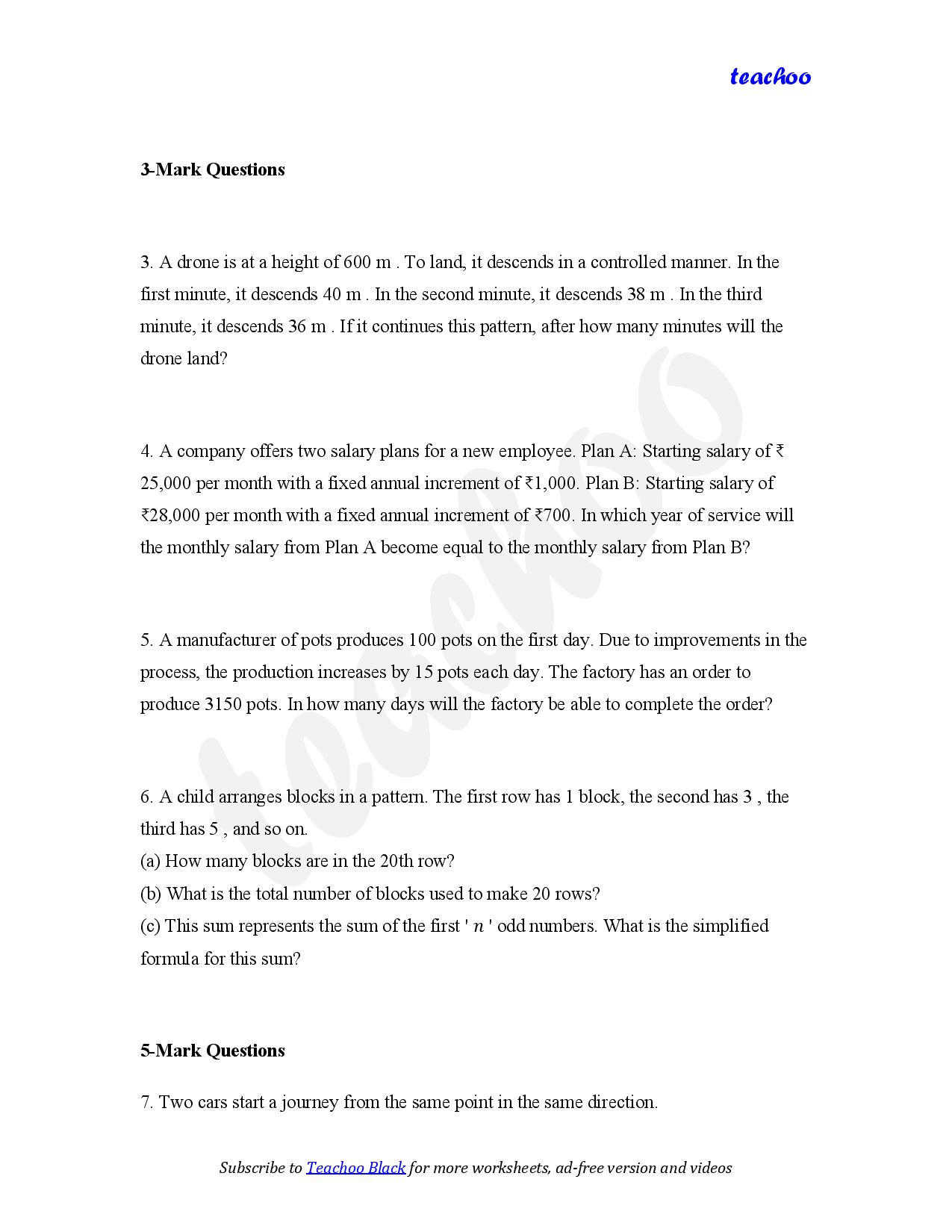 part 2 - Mix Questions - Worksheet 2 - Teachoo Questions - Mix - Serial order wise - Chapter 5 Class 10 Arithmetic Progressions